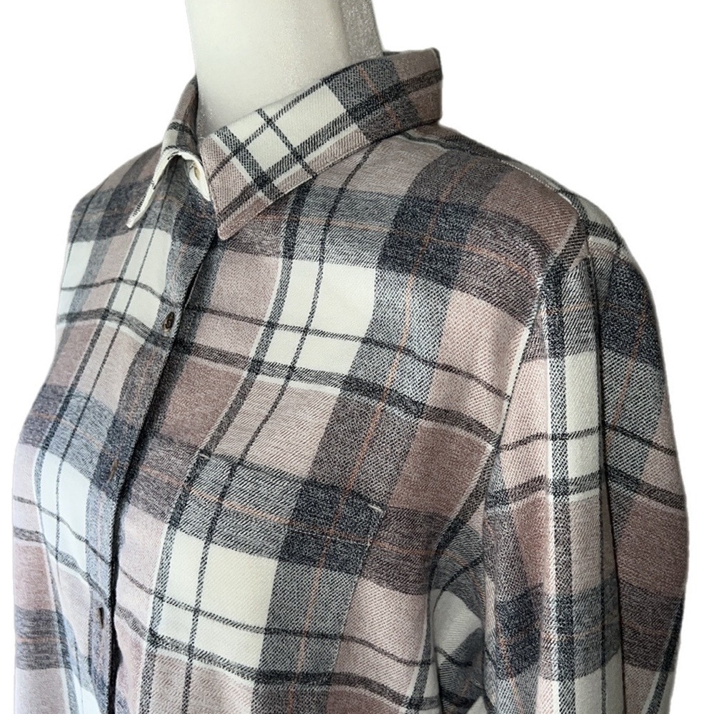 NWT $89 KUHL Women Long Sleeve Button Down Flannel Shirt Cedar Rose Color Large - Picture 3 of 12